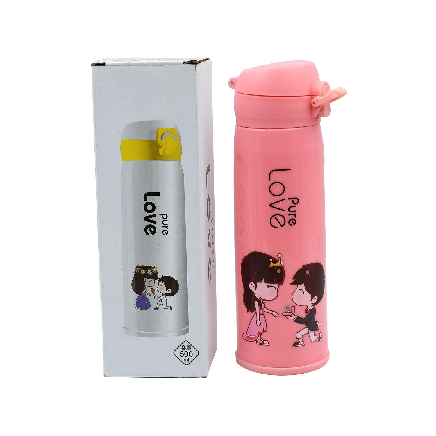 6956 Pure Love outdoor sport water bottle 500ml leak proof BPA-free for travel cold and hot water glass water bottle with daily water intake for gym and children, Fridge, for Home, Office, School (MOQ :- 80 Pc) 6956 Pure Love outdoor sport water bottle 500ml leak proof BPA-free for travel cold and hot water glass water bottle with daily water intake for gym and children, Fridge, for Home, Office, School (MOQ :- 80 Pc)